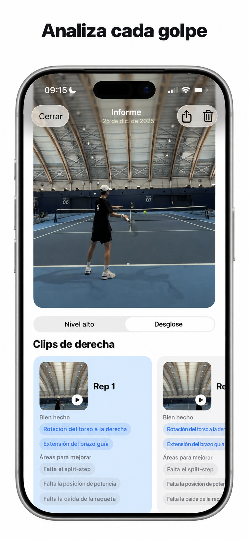 Informe de análisis de golpes de Cue